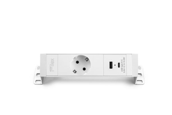 Desk-Up® 1.0 -1 x 230V + 1 x Ladestation USB A+C - Weiß