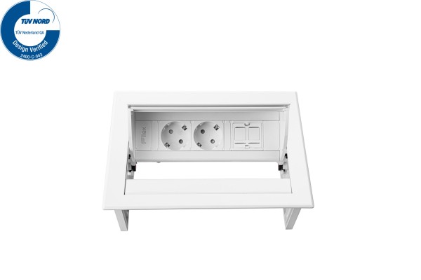Desk-In -2 x 230V + 1 x Keystone - Weiß